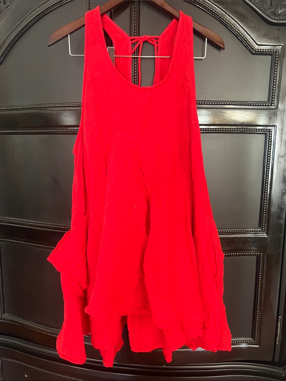 Free People Red Flowy Sleeveless Tunic Dress - Picture 2 of 4